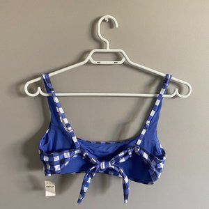 Aerie Blue and White Checkered Bikini Top and Bottom